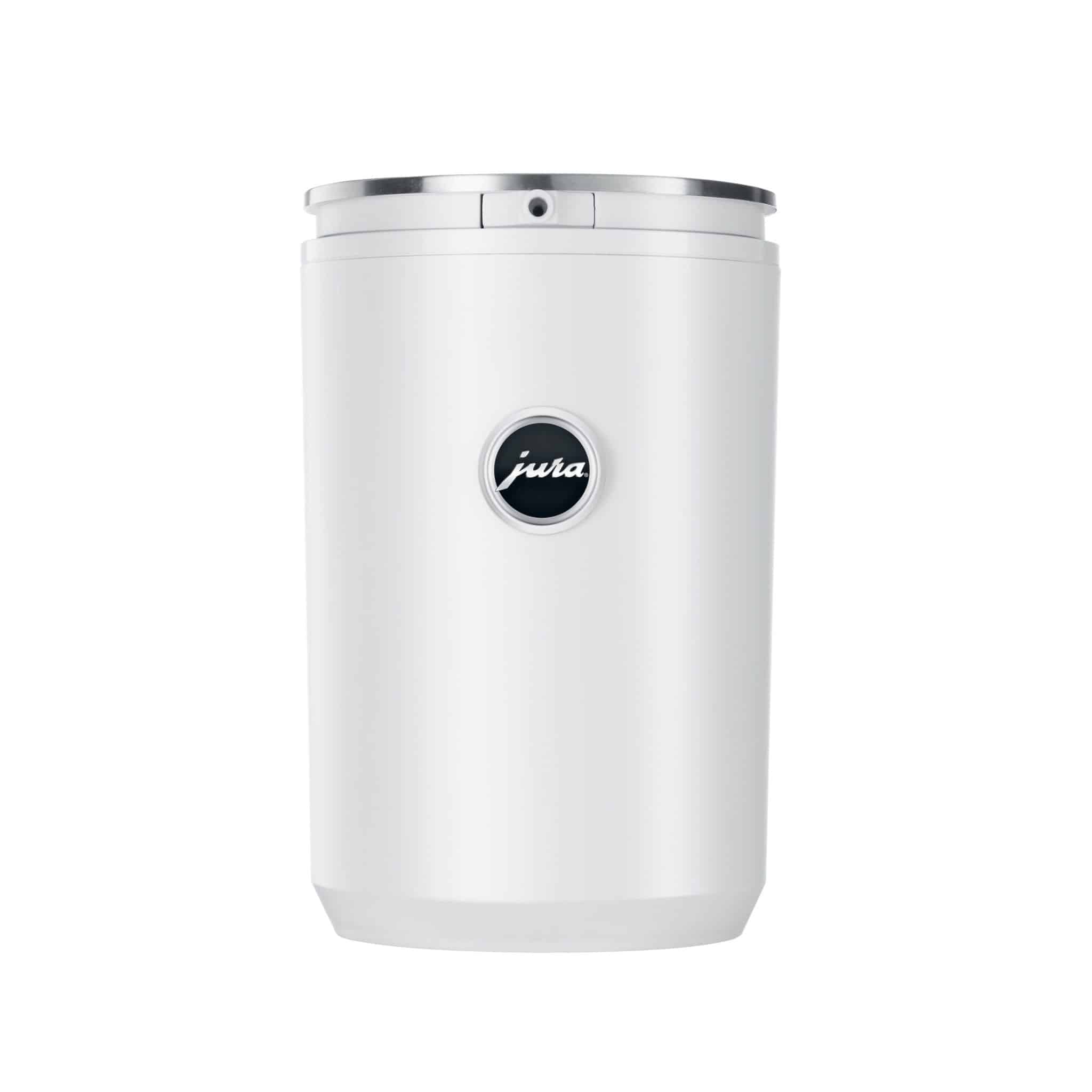 JURA Cool Control 1 liter, witte waterkoeler met zwart logo, compact en modern design voor vers water.