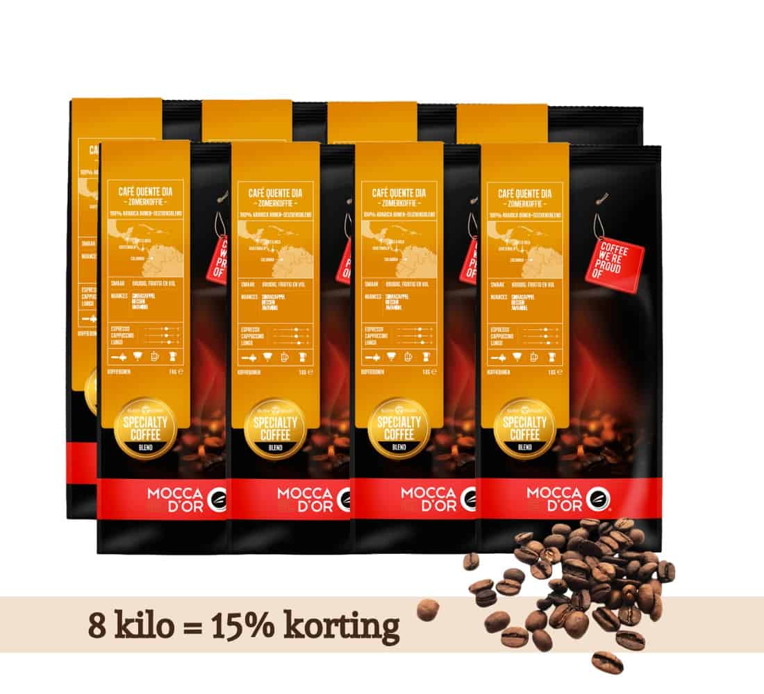 Café Quente Dia Zomerkoffie 8 kg volumevoordeel met 15% korting