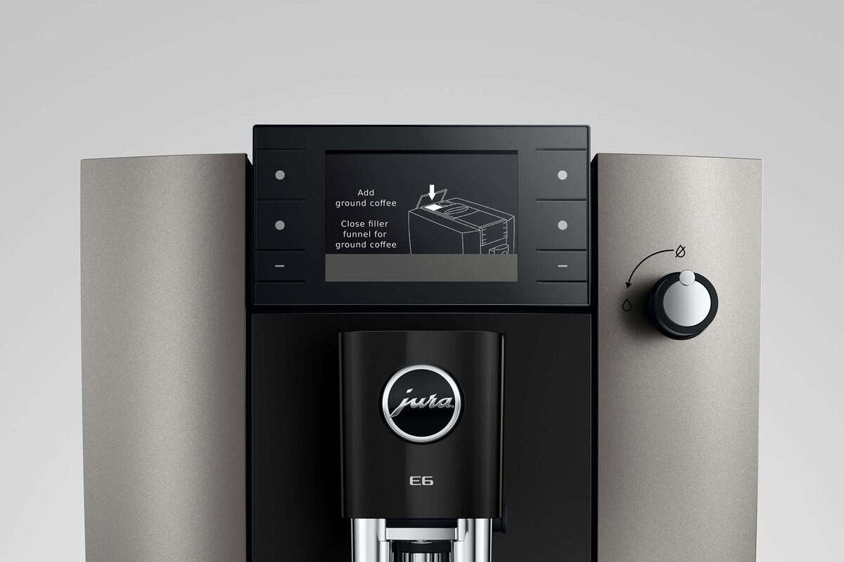 E6 Dark Inox met keuze voor gemalen koffie