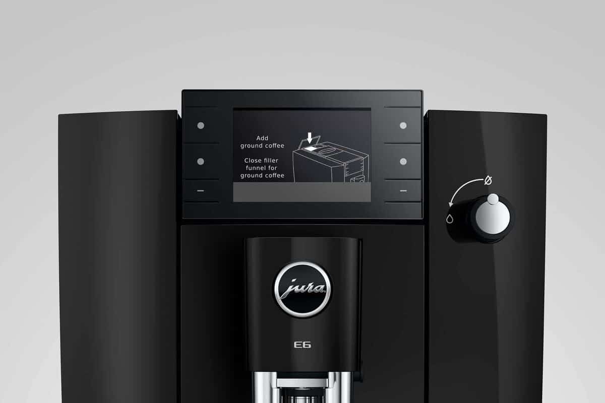E6 Piano Black met keuze voor gemalen koffie