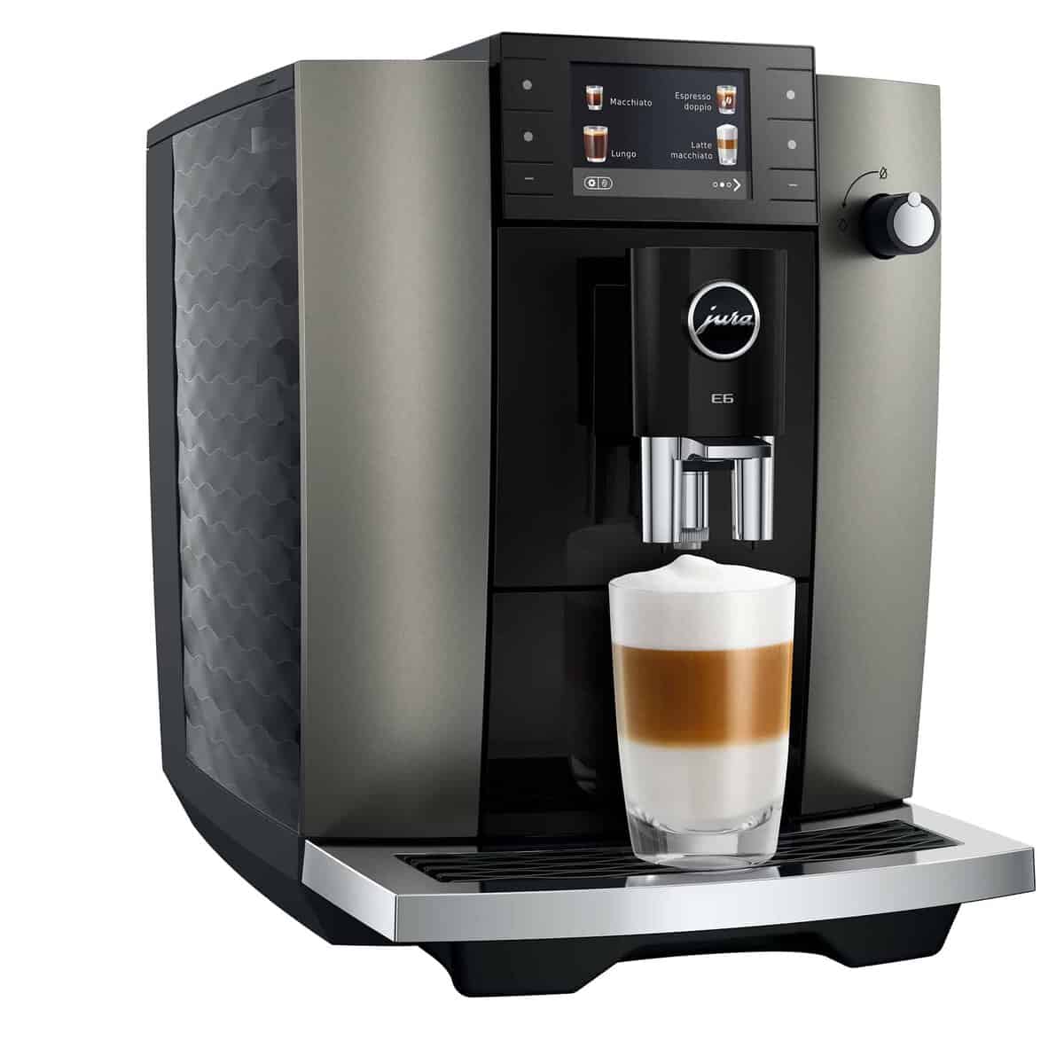 Latte macchiato uit de E6 Dark Inox