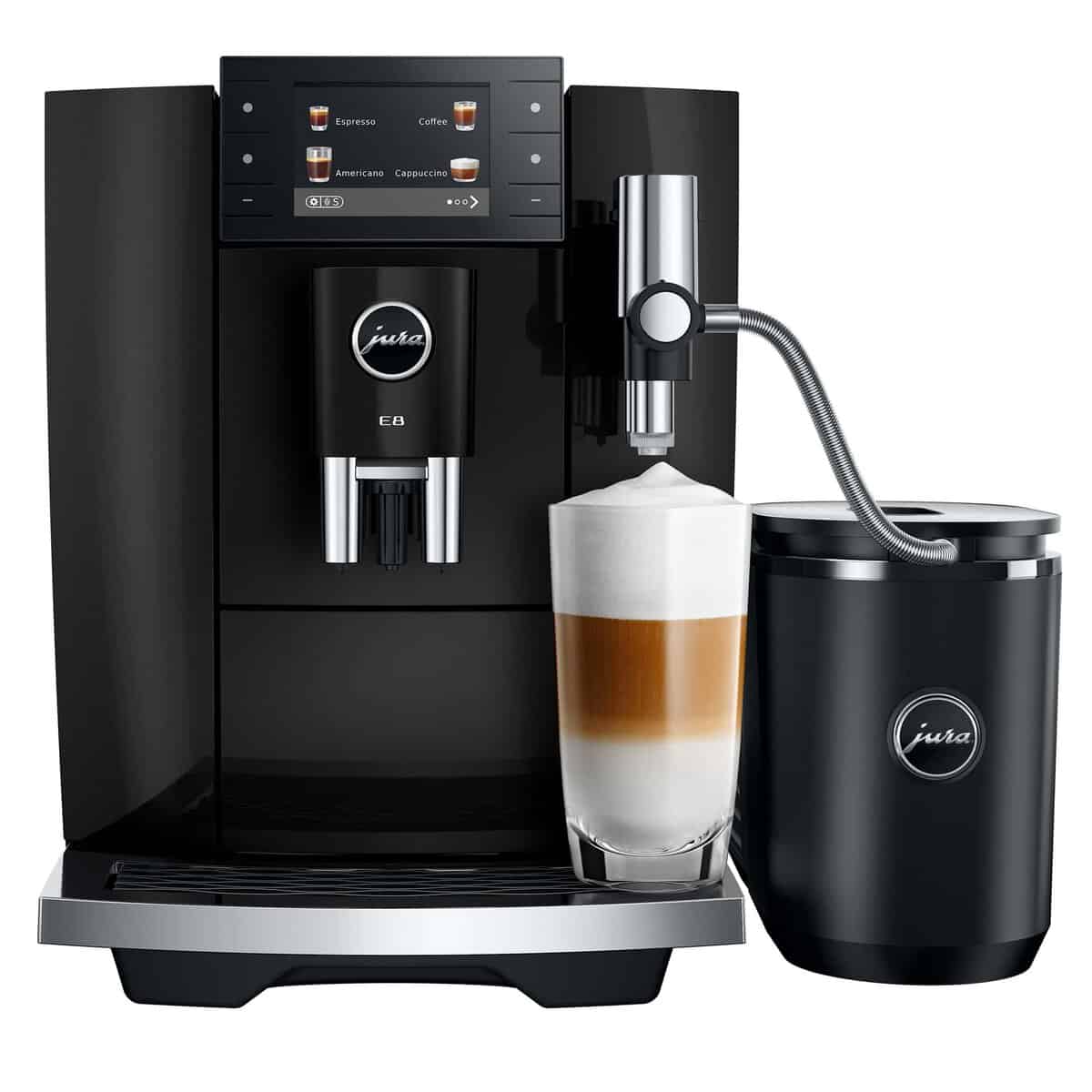 E8 Piano Black met Cool Control melkkoeler