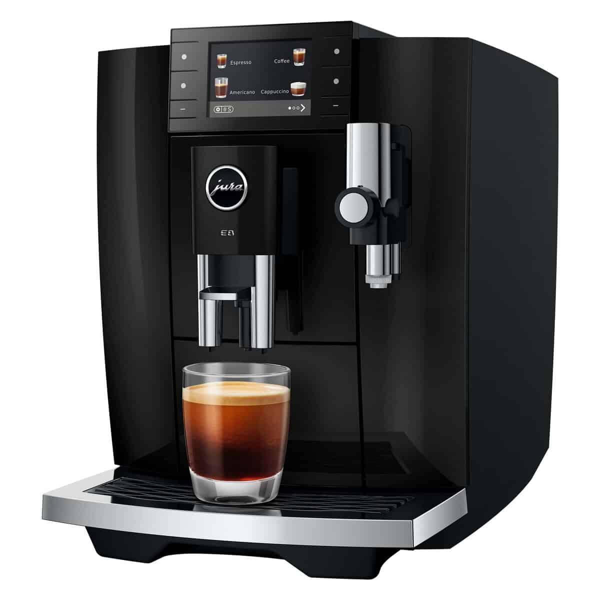 E8 Piano Black volautomatische koffiemachine van JURA