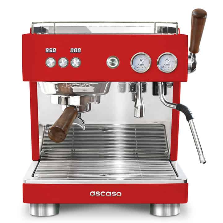 Ascaso Baby T PLUS FLOW espressomachine met Flow Control in rood