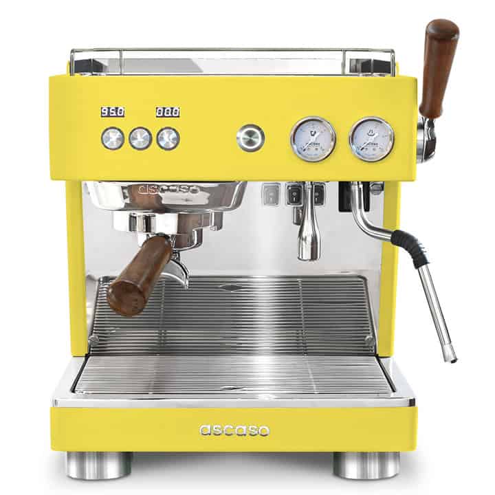 Ascaso Baby T PLUS FLOW espressomachine met Flow Control in geel