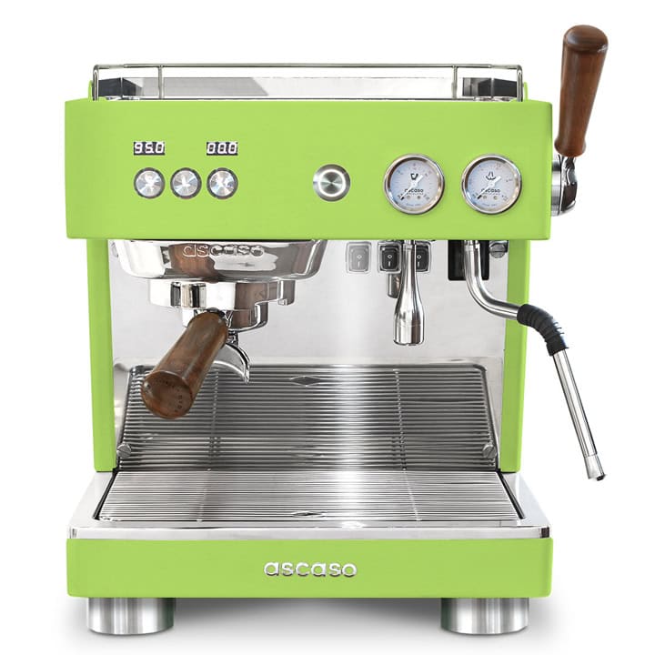 Ascaso Baby T PLUS FLOW espressomachine met Flow Control in groen