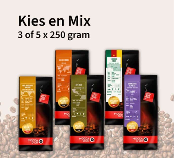 Kies & Mix koffiepakket zelf samenstellen bij Taste & Tools